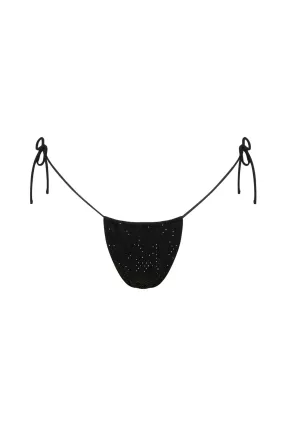 Icon Diamante Bikini Bottoms - Black