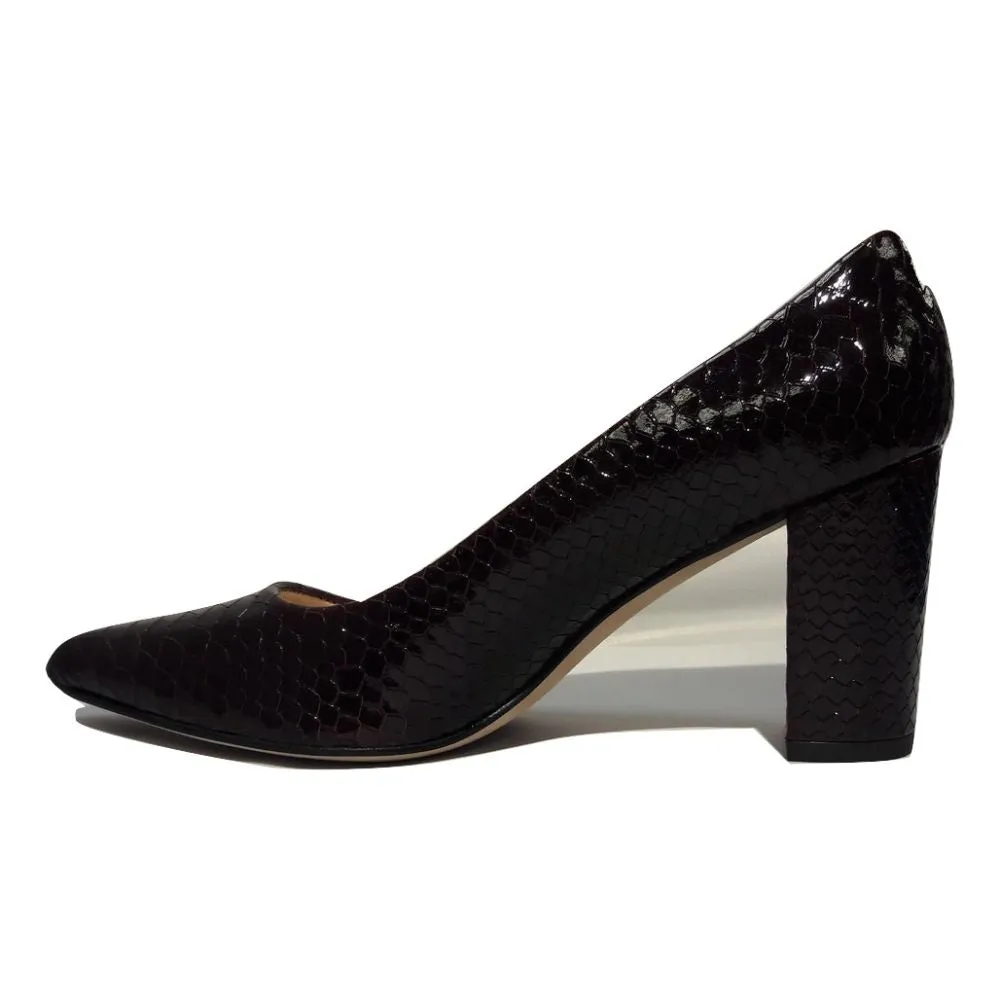 Jessica Burgundy Snake Patent Jon Josef Pumps