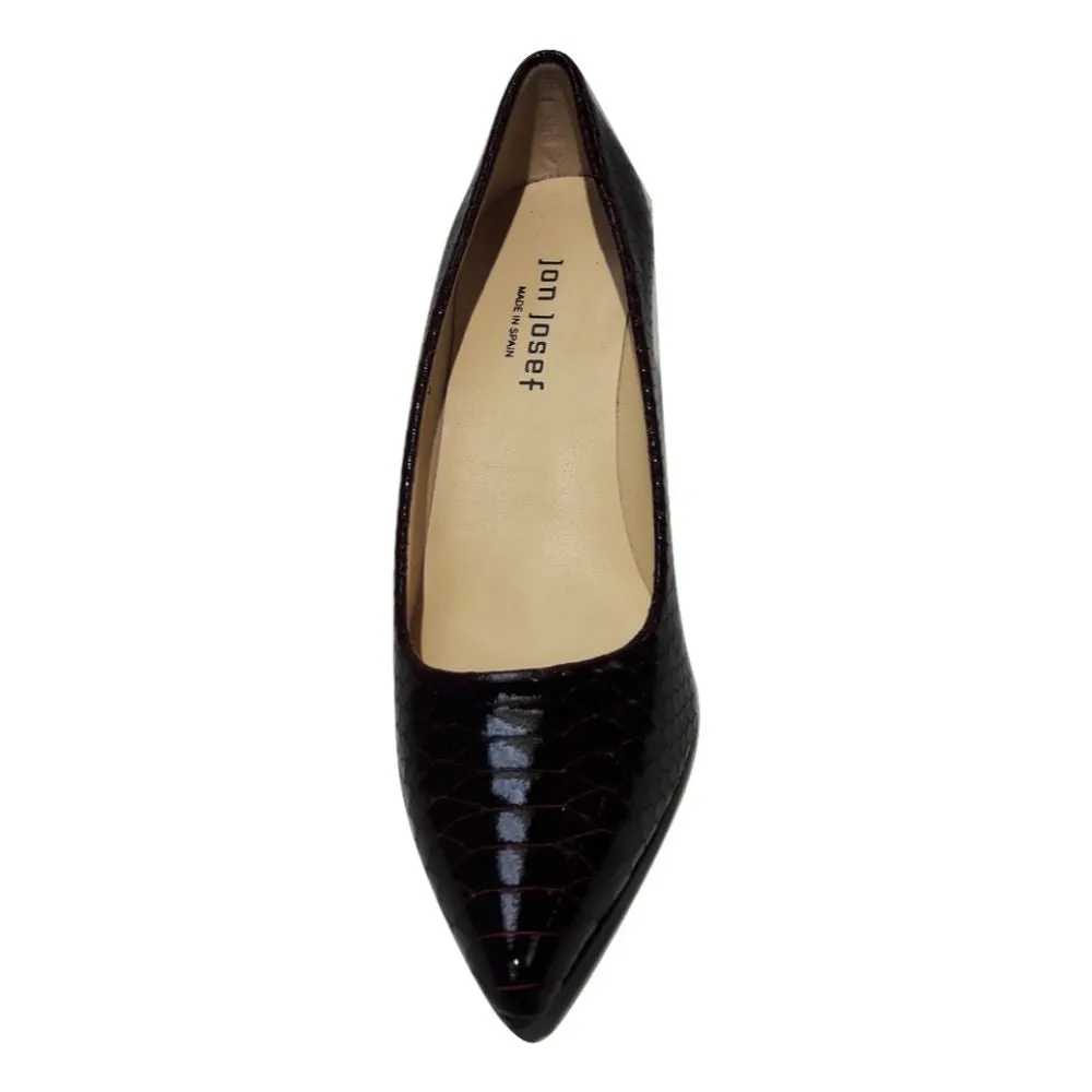Jessica Burgundy Snake Patent Jon Josef Pumps