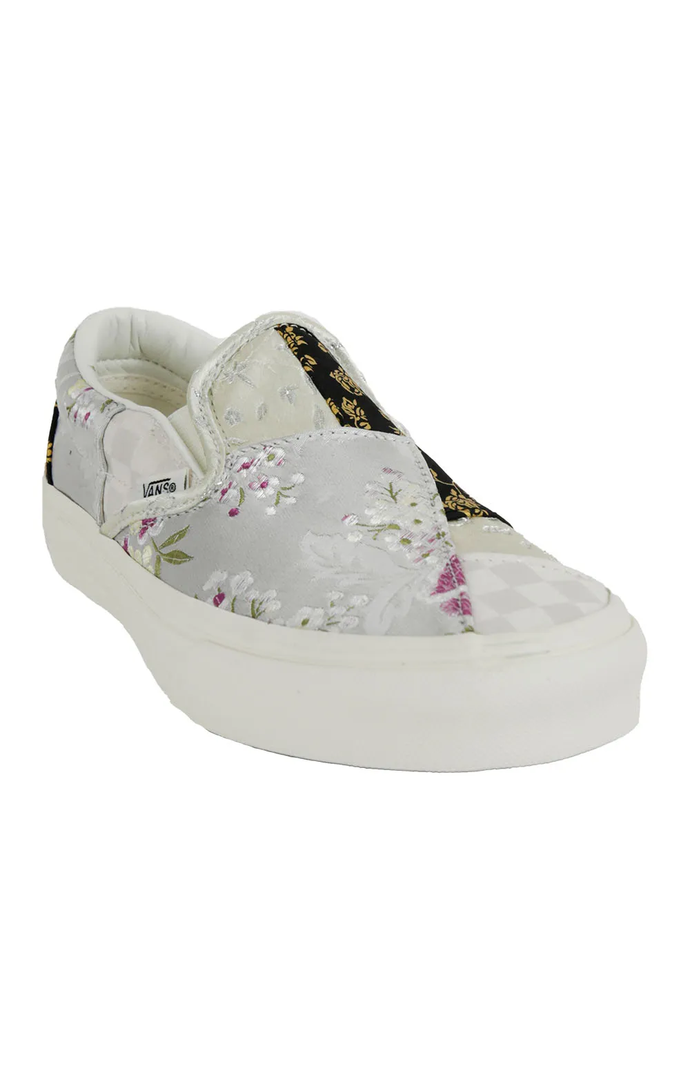 (Jmh8L8) Brocade Classic Slip On Shoes   Patchwork/True White