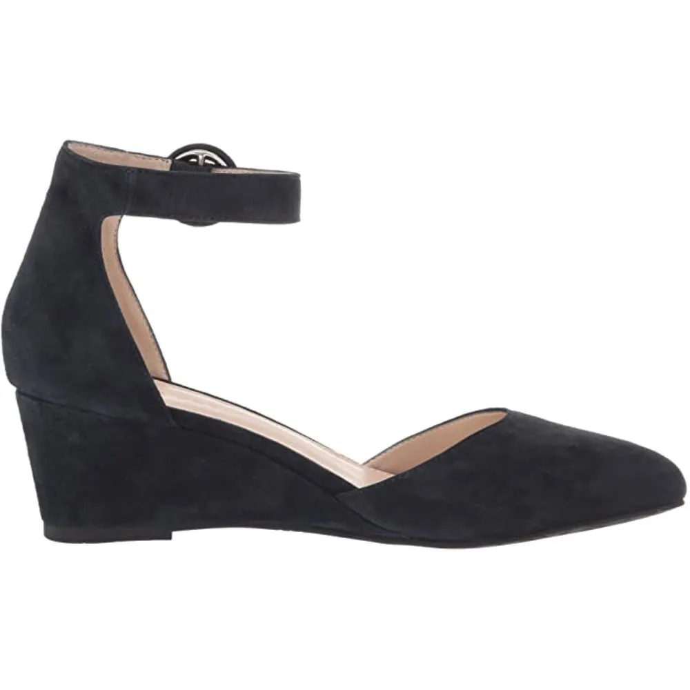 Kurtis Midnight Navy Suede Pelle Moda Ankle Strap Pumps