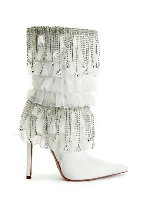 LEXLEY-WHITE STILETTO BOOTIE