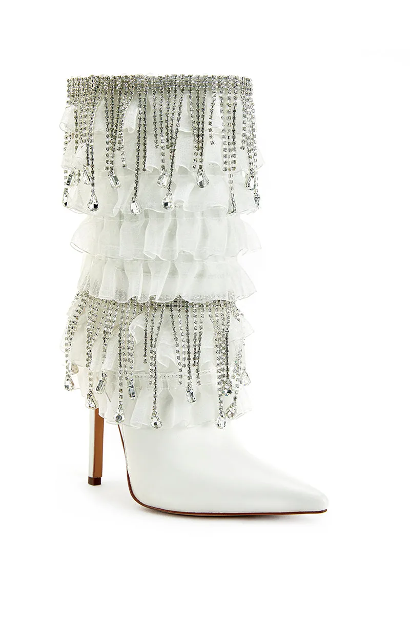 LEXLEY-WHITE STILETTO BOOTIE