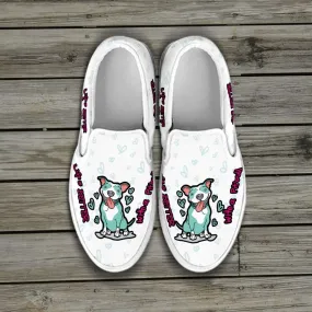 Life is Better with a Pitbull Slip-on Sneakers - White