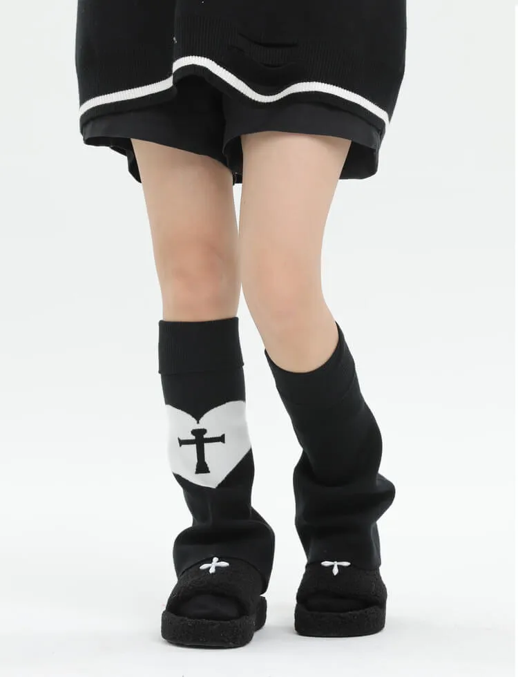 Love Sickness Graphic Leg Warmers Y2K