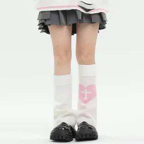 Love Sickness Graphic Leg Warmers Y2K