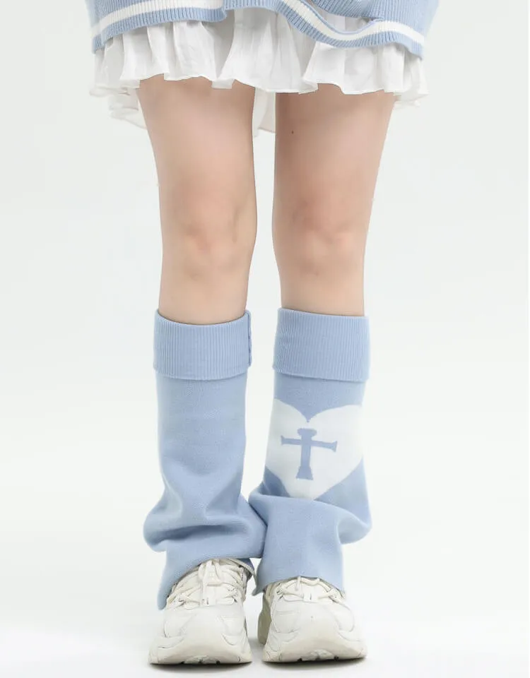 Love Sickness Graphic Leg Warmers Y2K