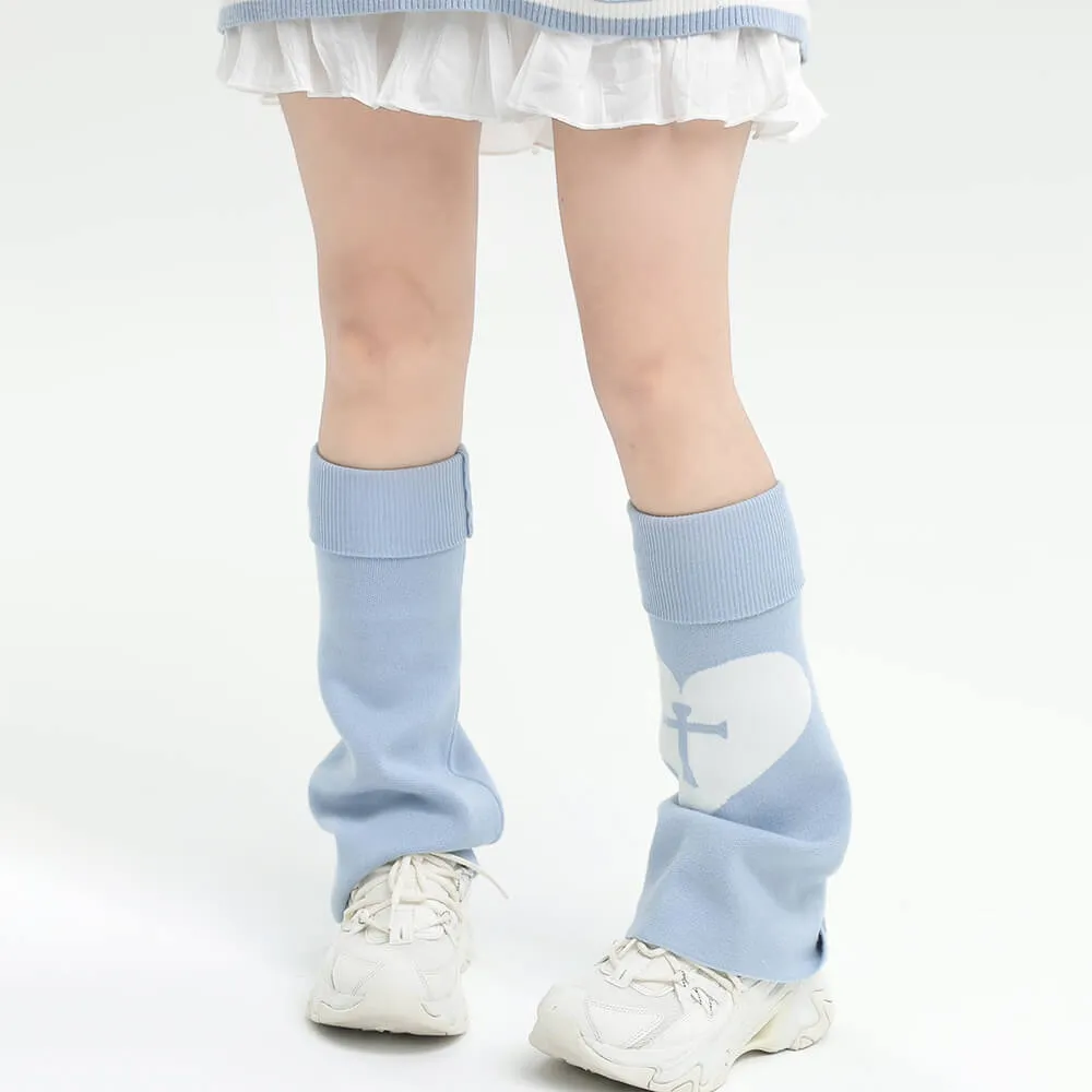 Love Sickness Graphic Leg Warmers Y2K