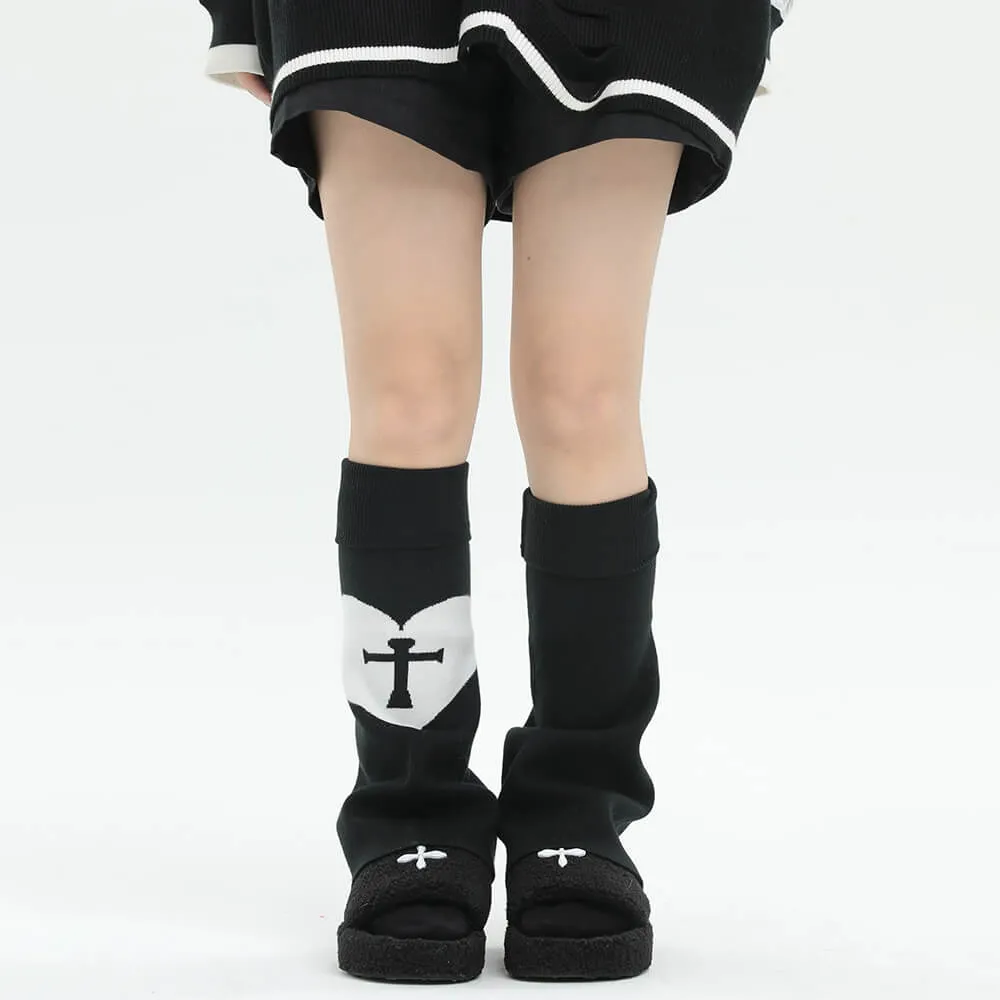 Love Sickness Graphic Leg Warmers Y2K