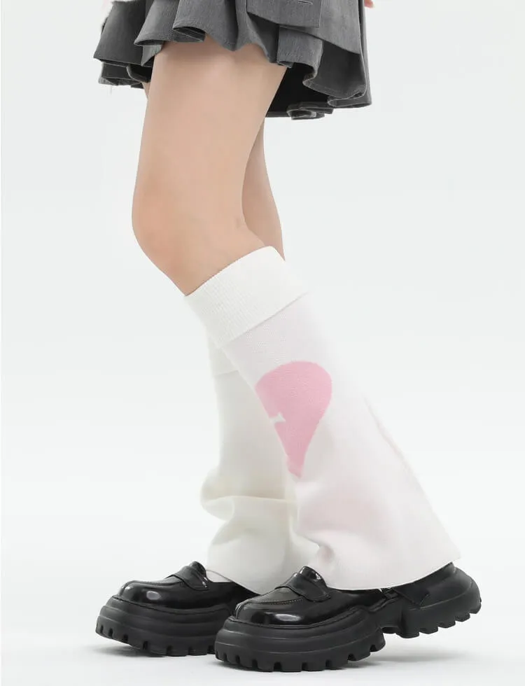 Love Sickness Graphic Leg Warmers Y2K