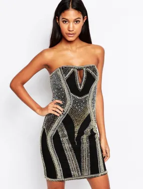 Luxury Crystal Embellished Mini Dress