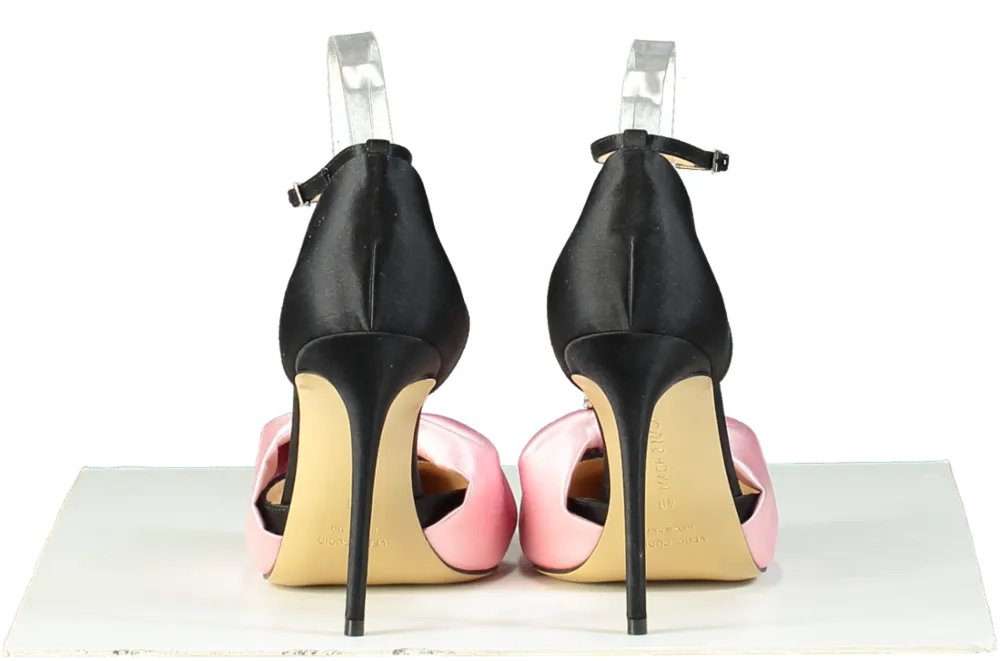 Mach & Mach Black/Pink Satin Crystal Bow Heel UK 7 EU 40