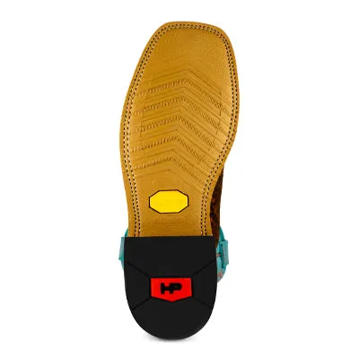 Men's Horsepower Cognac Eleprint with Turquoise Barcelona Top HPW2502