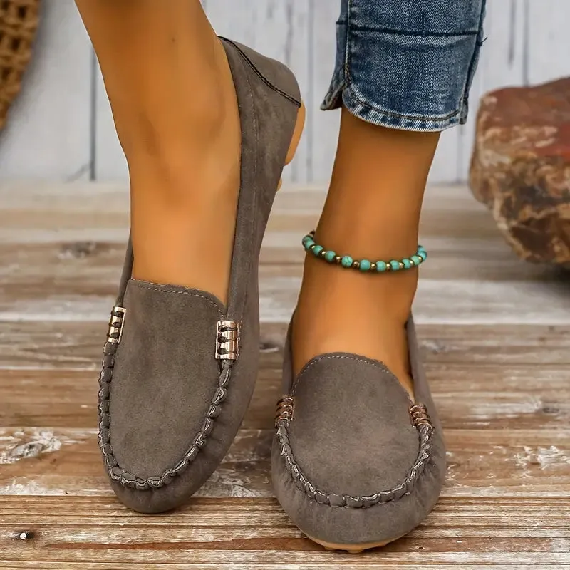 Metalen decor loafer casual slip-on flats
