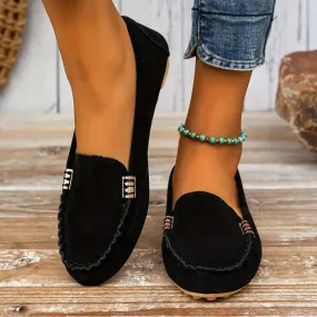 Metalen decor loafer casual slip-on flats