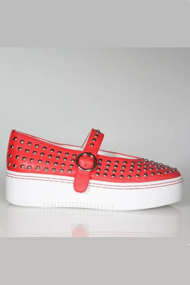 Minx Stanley Stud Shoes Red