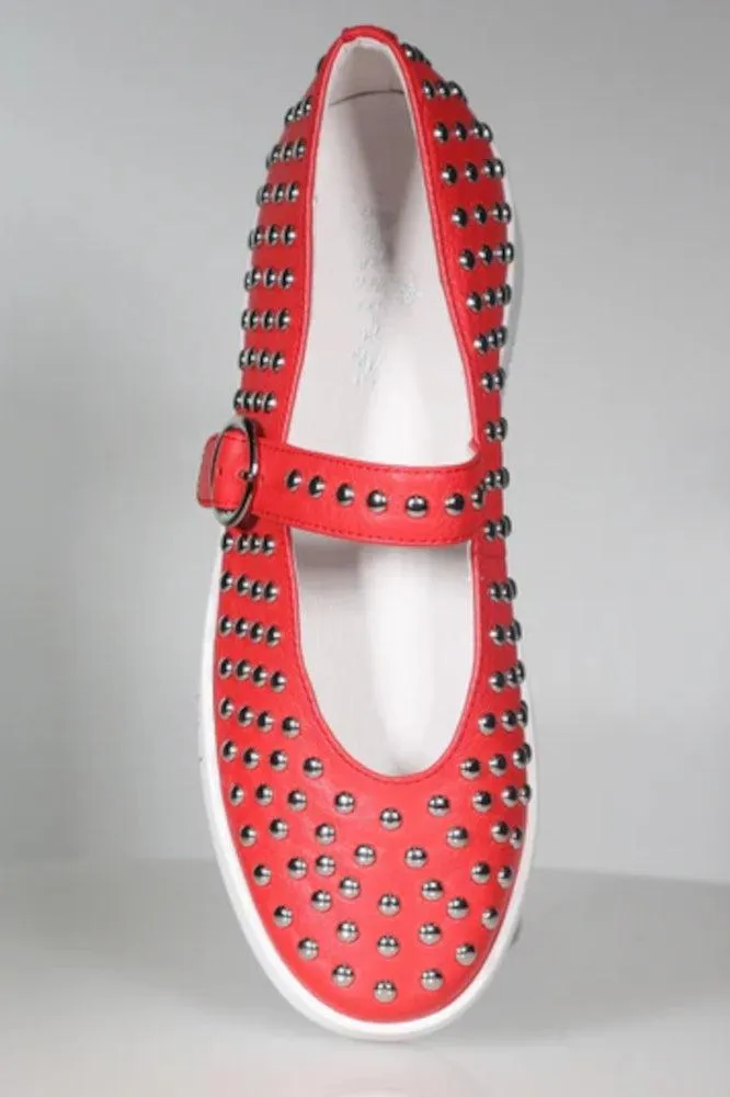 Minx Stanley Stud Shoes Red