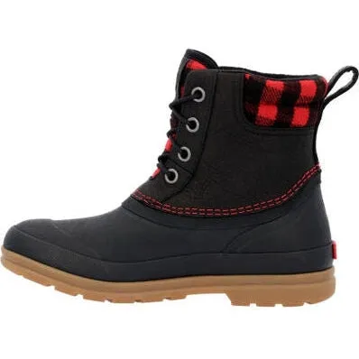 Muck Women's Originals Leather Duck Lace Waterproof Outdoor Boot - Black - ODLW6PLD