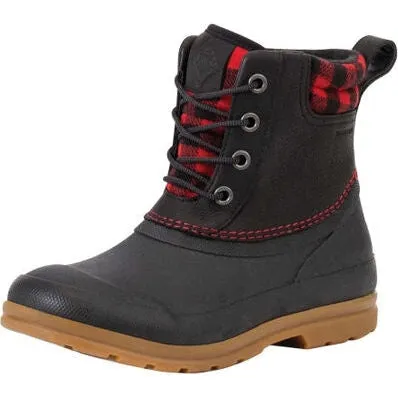 Muck Women's Originals Leather Duck Lace Waterproof Outdoor Boot - Black - ODLW6PLD