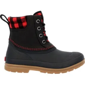 Muck Women's Originals Leather Duck Lace Waterproof Outdoor Boot - Black - ODLW6PLD