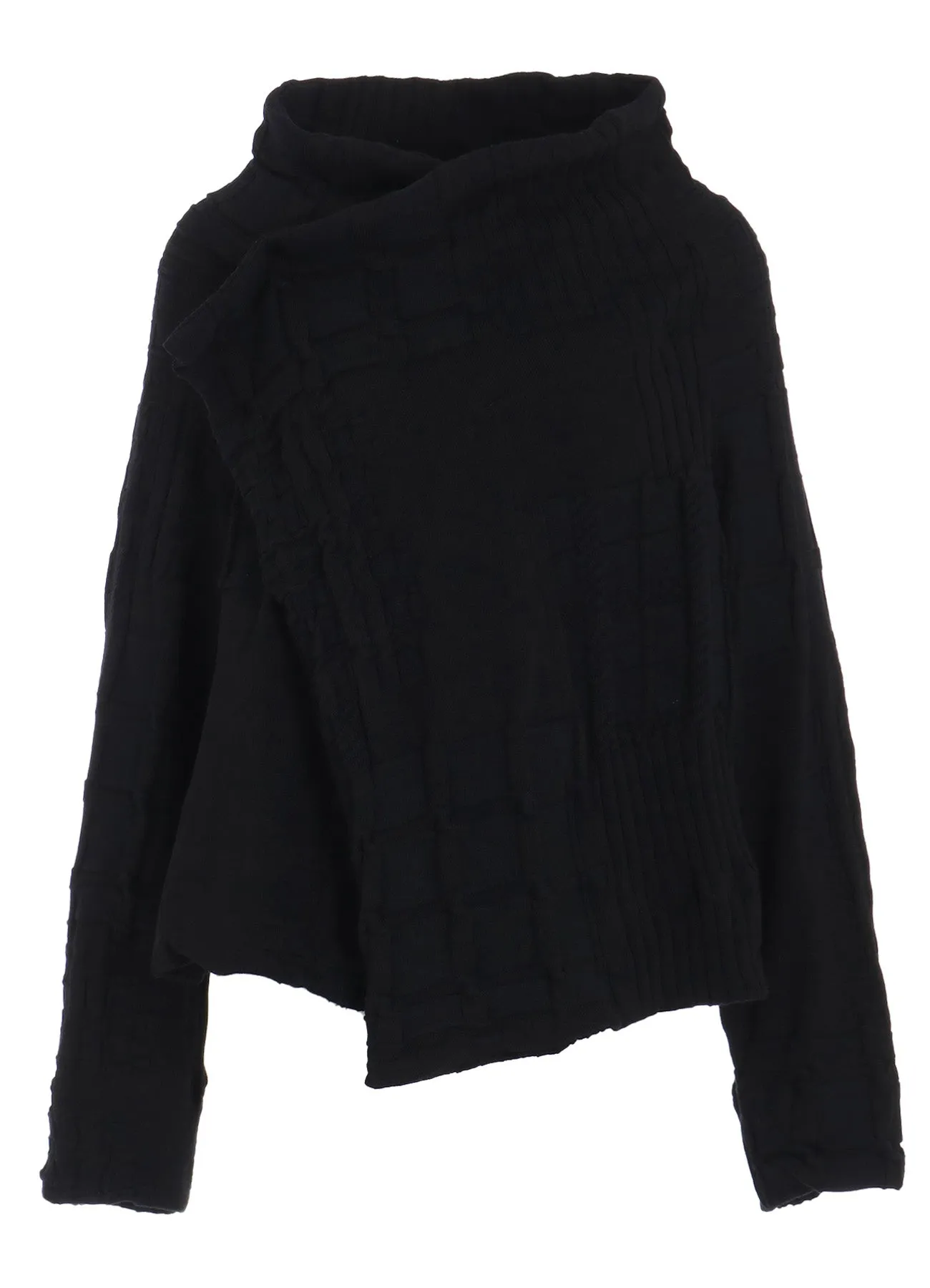 MULTI PLAID LINKS STITCH ASYMMETRIC JACKET