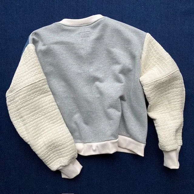 O Moon Patchwork Quilted Sweatshirt L Pale Tones