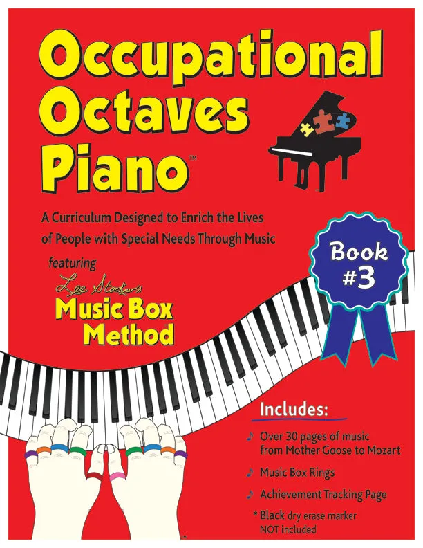 Occupational Octaves Piano Book Special Needs Music Instruction Lessons Method Book 3