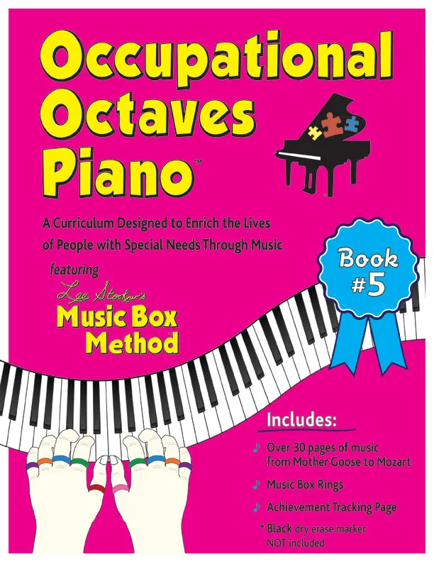 Occupational Octaves Piano Book Special Needs Music Instruction Lessons Method Book 5