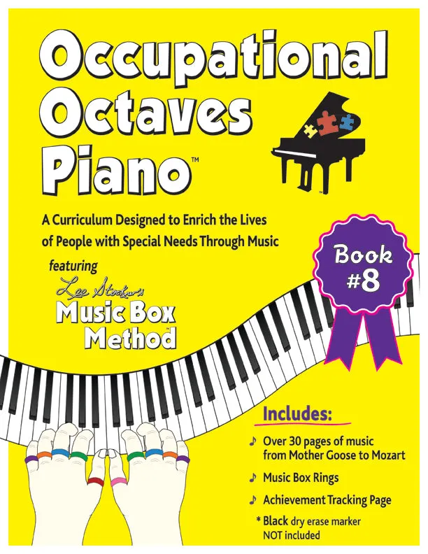 Occupational Octaves Piano Book Special Needs Music Instruction Lessons Method Book 8