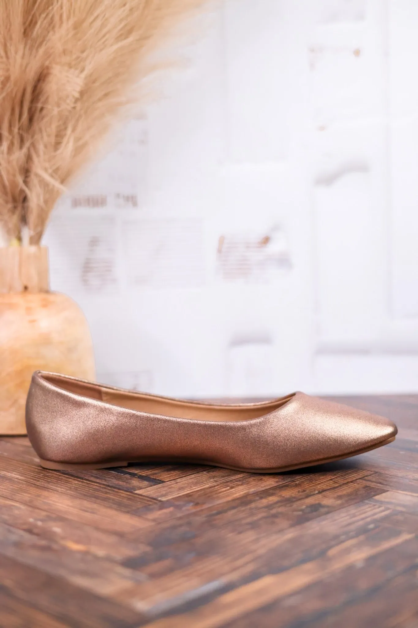 Over It Metallic Bronze Flats FINAL SALE