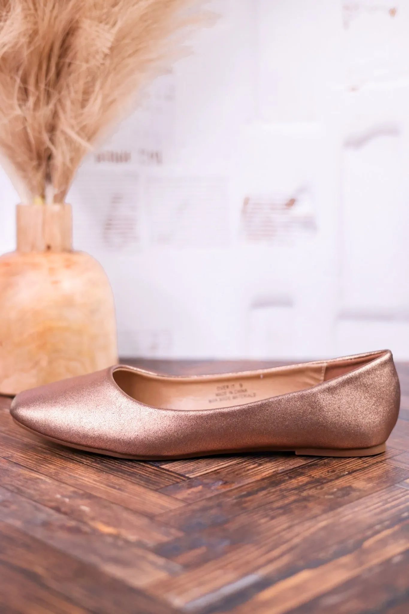 Over It Metallic Bronze Flats FINAL SALE