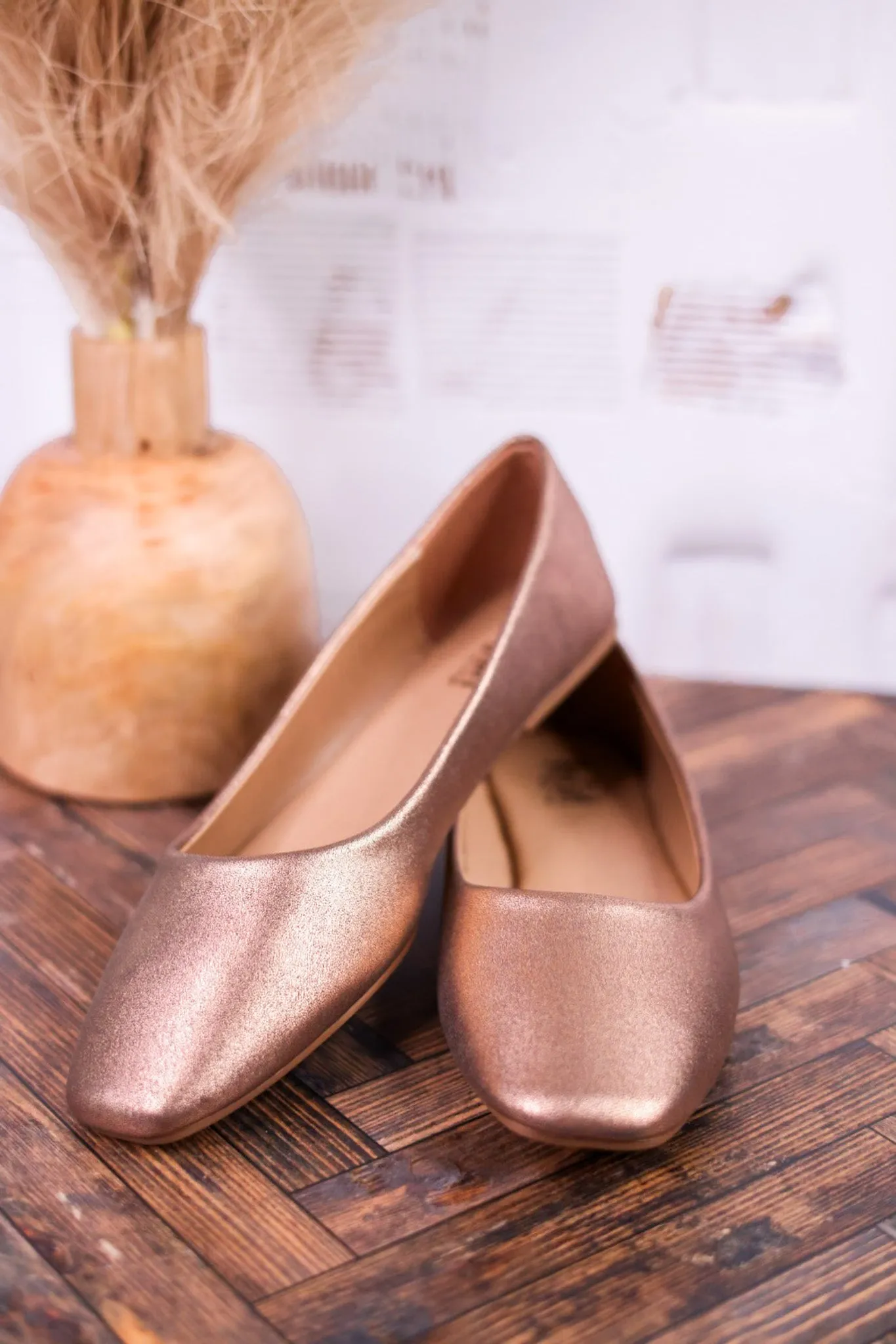 Over It Metallic Bronze Flats FINAL SALE