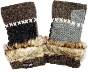 Patchwork Fur Handwarmers