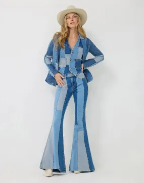 Patchwork Jeans in Patchwork Blue