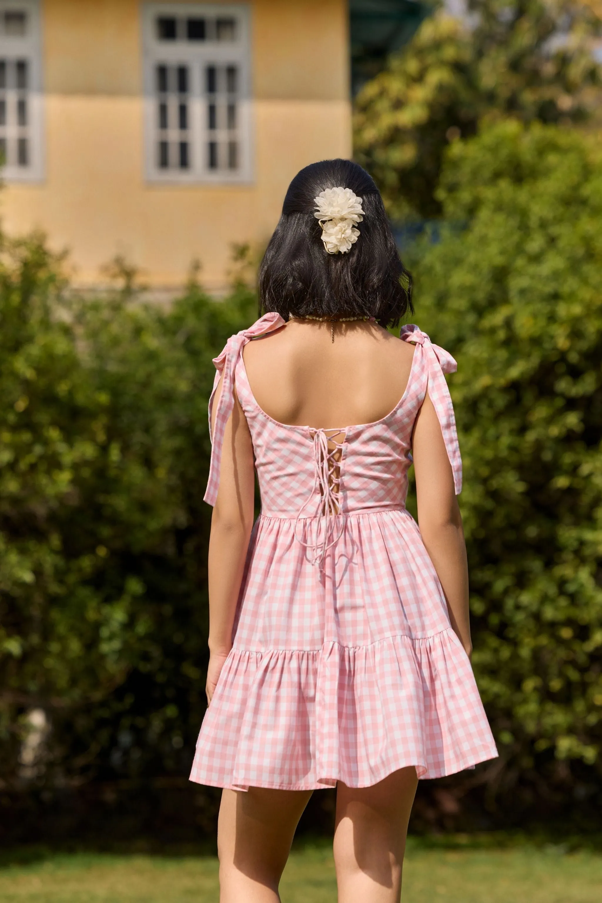 Pink Chic Gingham Mini Dress