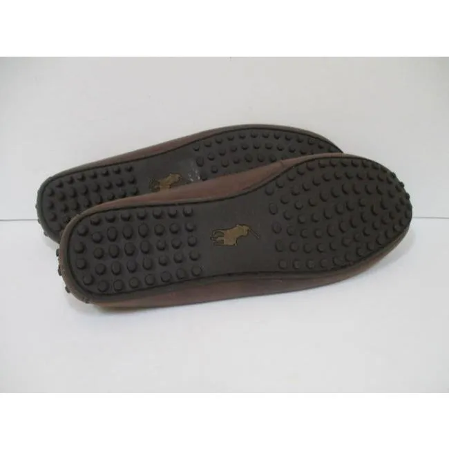Ralph Lauren Brown Leather Canvas Driving Penny Loafer