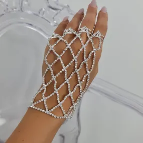 Ratna Rhinestone Harness Hand Jewelry