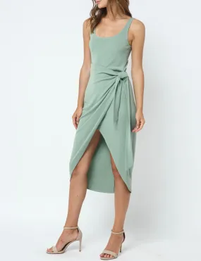 Rib Faux Wrap Dress