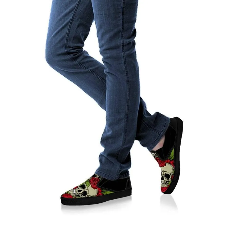 Roses & Skulls Slip-Ons