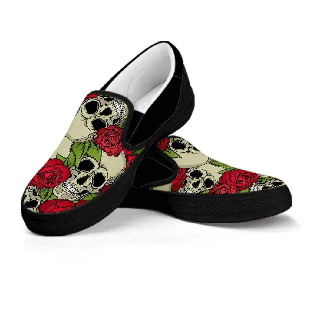 Roses & Skulls Slip-Ons