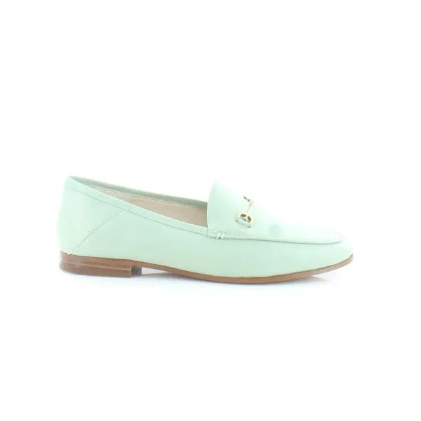 Sam Edelman Loraine Seaglass Green Leather Classic Almond Toe Slip On Loafers