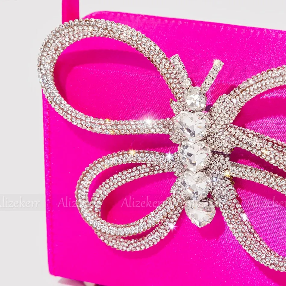 Siria Crystal Butterfly Bow Evening Bags - 8 Colors