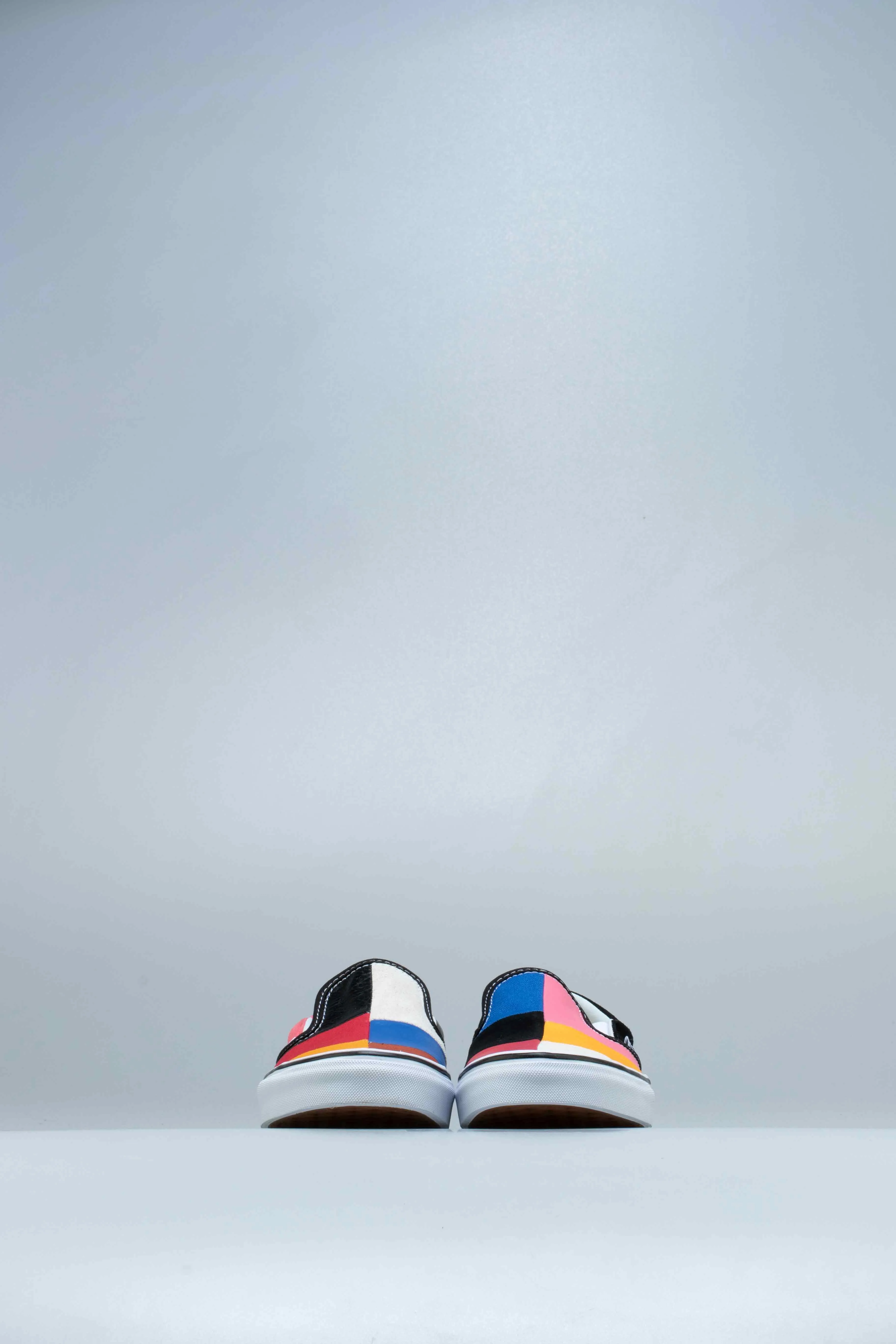 Slip On Patchwork Mens Shoe - Multi/White