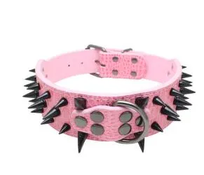 Spiked Studded Leather Collar