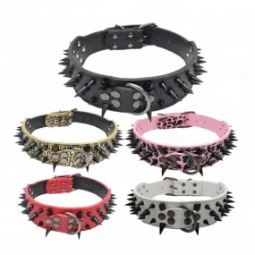 Spiked Studded Leather Collar