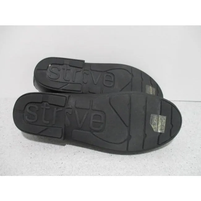 Strive Black Florence Slip On High Vamp Loafer Flats Size Us