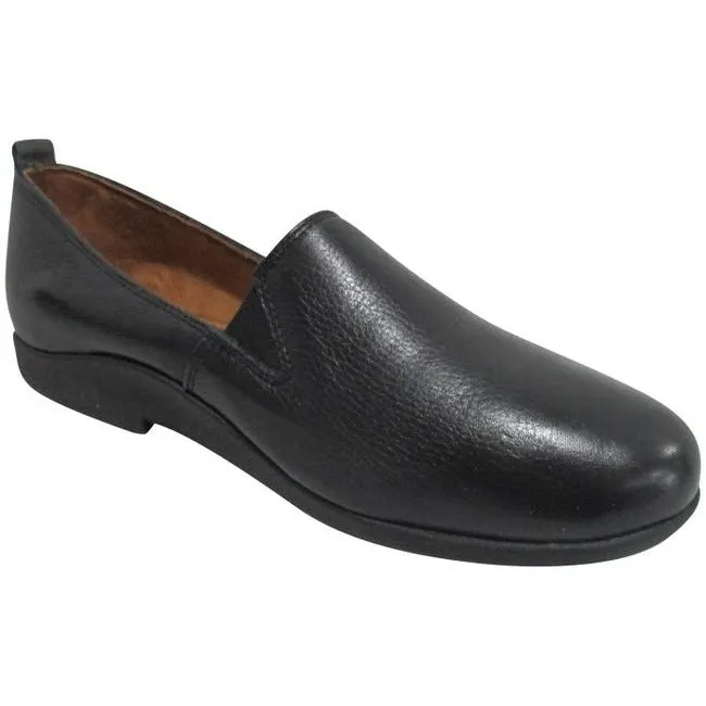 Strive Black Florence Slip On High Vamp Loafer Flats Size Us