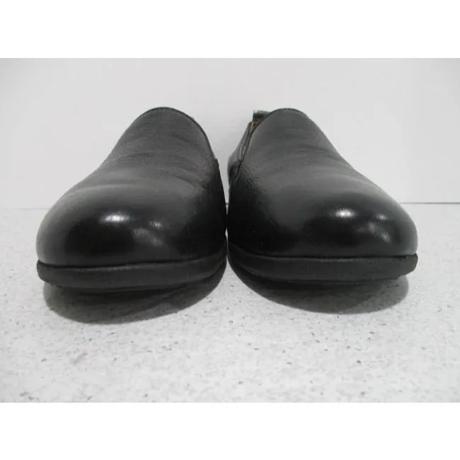Strive Black Florence Slip On High Vamp Loafer Flats Size Us
