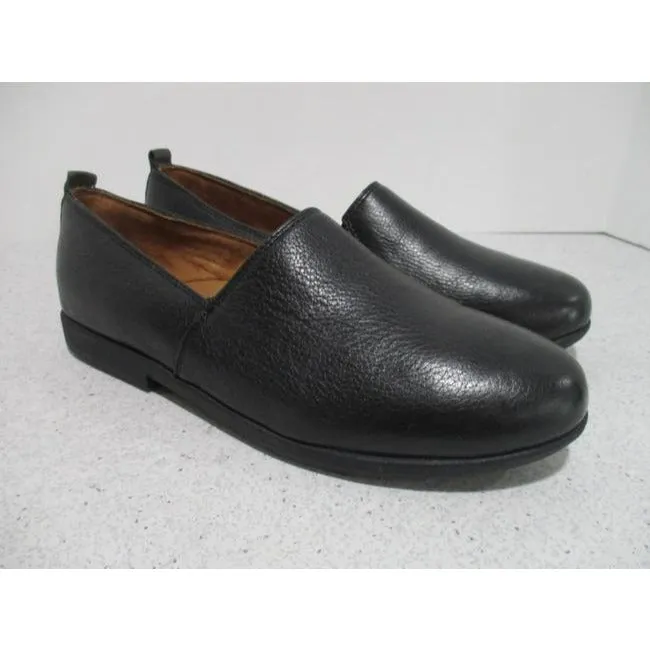 Strive Black Florence Slip On High Vamp Loafer Flats Size Us