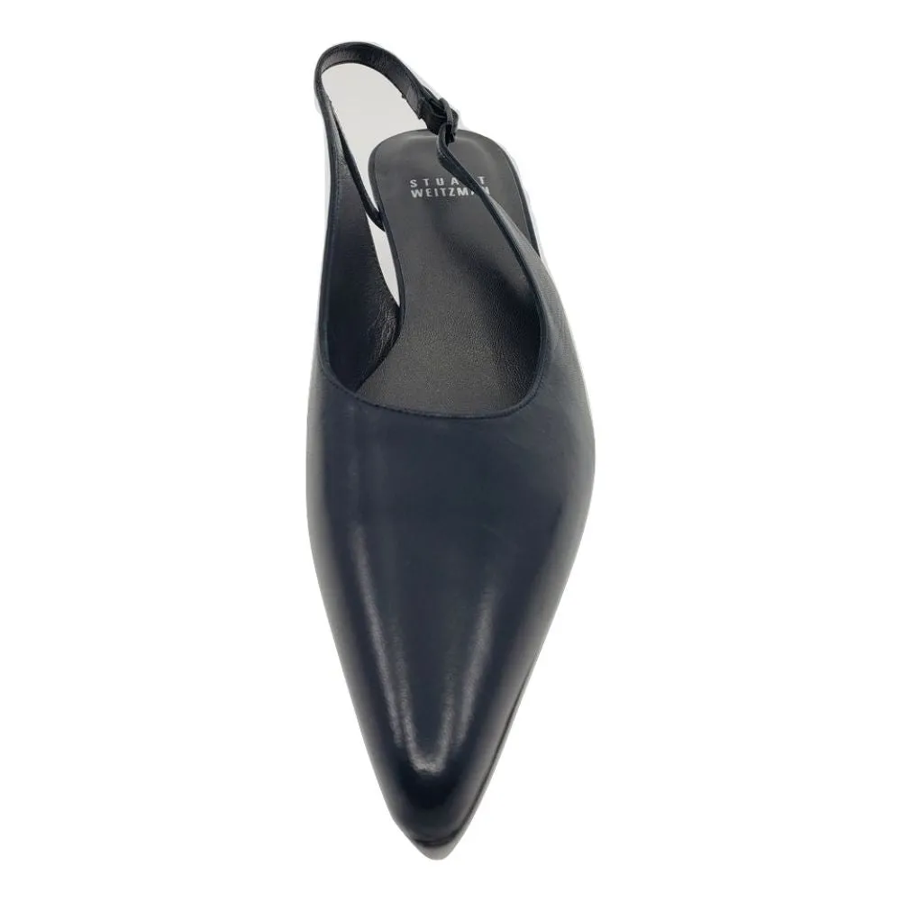 Stuart Weitzman Navy Leather Slingback Pumps